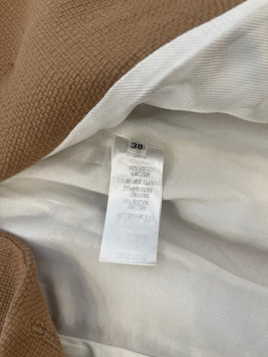 Balmain Camel Double Breasted Blazer Jacket with Gold Button Details Size FR 38 (UK 10)