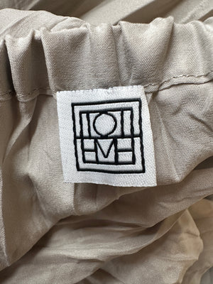 Toteme Green Crinkled Silk Midi Skirt Size FR 32 (UK 4)