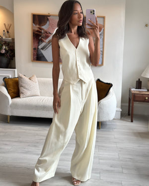 Raey Cream Tailored Trousers and Vest Set (UK 10/12)