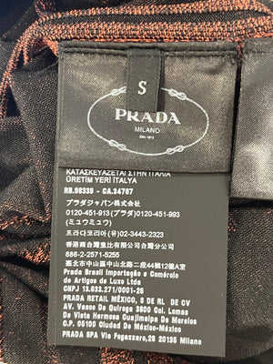 Prada Red Metallic Sleeveless Zipped Top with Logo Detail Size S (UK 8)