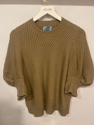 Prada Beige Cashmere Knit Puff-Sleeve Jumper Size IT 40 (UK 8) RRP £1,850