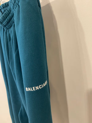Balenciaga Unisex Petrol Blue Tracksuit Set with White Embroidered Logo Detail Size XS/S (UK6/8) RRP £1,250
