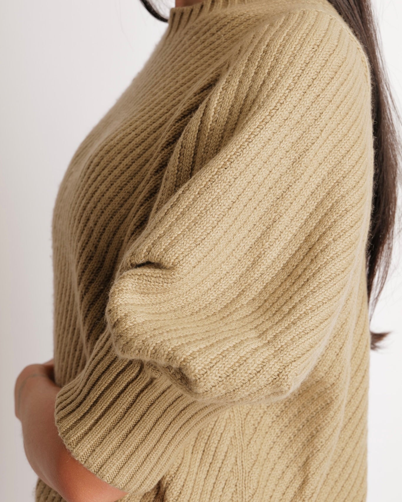 Prada Beige Cashmere Knit Puff-Sleeve Jumper Size IT 40 (UK 8