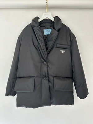 Prada Black Re-Nylon Puffer Jacket Size IT 38 (UK 6)