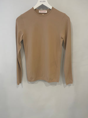 Valentino Blush Pink Long Sleeve Top with Back Stud Detail Size IT 42 (UK 10)