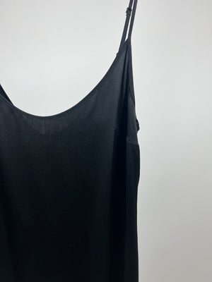 La Perla Black Silk Slip Sleeveless Dress with Slit Detail IT 44 (UK 12)