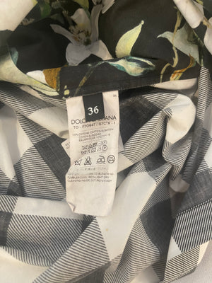 Dolce Gabbana Black and White Print Floral Top Size IT 36 (UK 4)