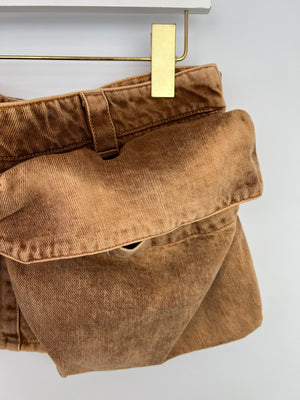 Miu Miu Brown Micro Skirt with Pockets and Logo Details Size IT 40 (UK 8) RRP £890
