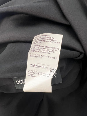 Dolce & Gabbana Black Silk Draped Long Sleeved Mini Dress Size IT 42 (UK 10)