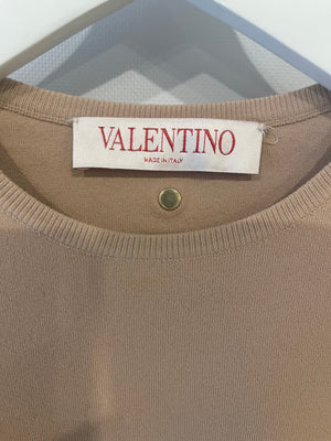 Valentino Blush Pink Long Sleeve Top with Back Stud Detail Size IT 42 (UK 10)