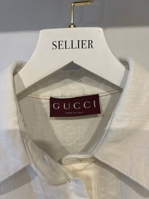 Gucci White Denim GG Jacquard Mini Dress Size IT 36 (UK 4) RRP £1,850