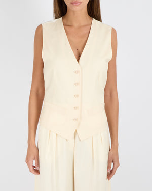 Max Mara Cream Wool Vest and Trouser Set Size IT 40 (UK 8) RRP £1,275