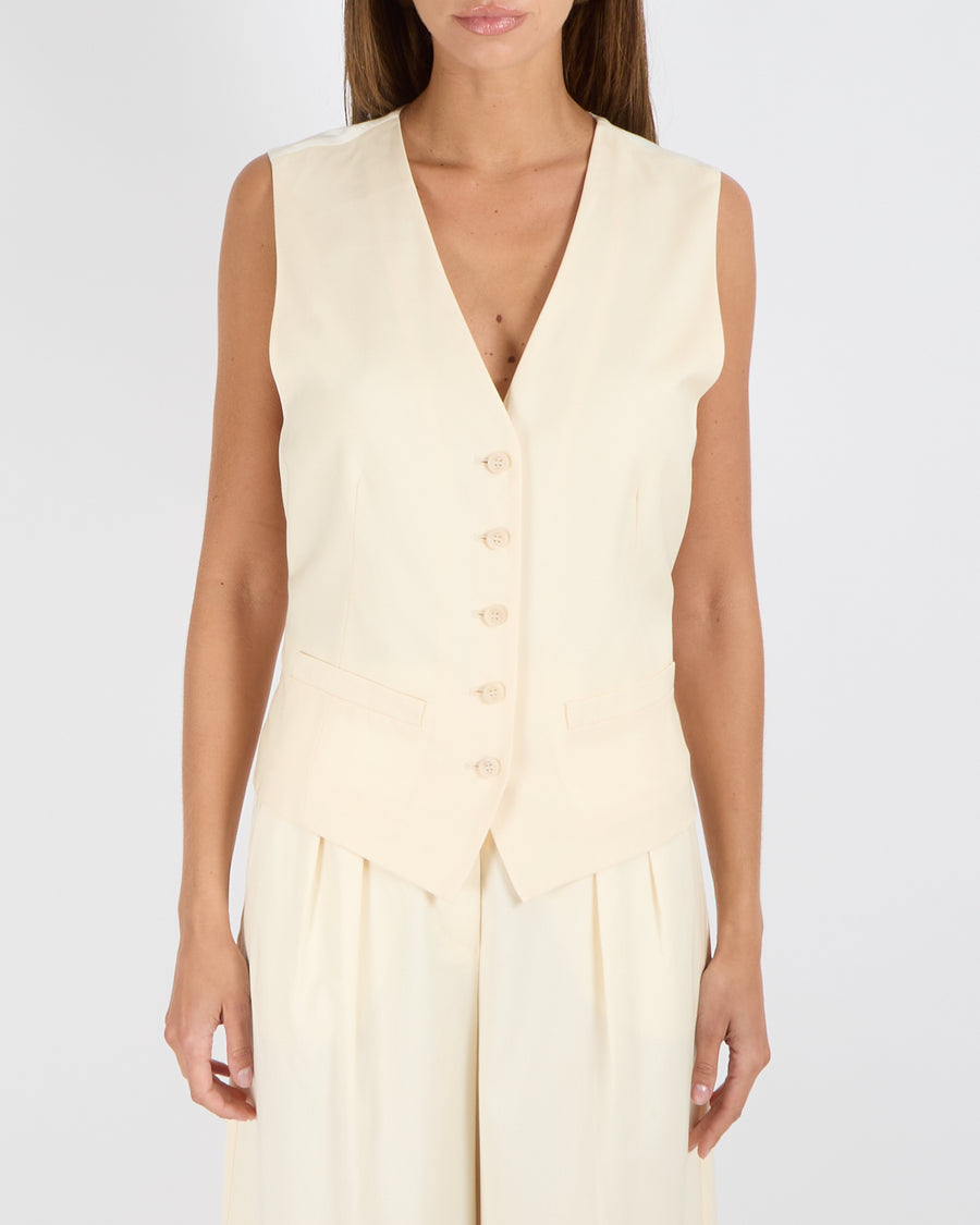 Max Mara Cream Wool Vest and Trouser Set Size IT 40 (UK 8) RRP £1,275