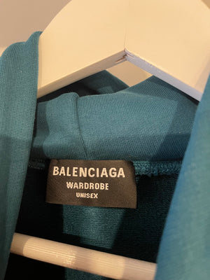Balenciaga Unisex Petrol Blue Tracksuit Set with White Embroidered Logo Detail Size XS/S (UK6/8) RRP £1,250