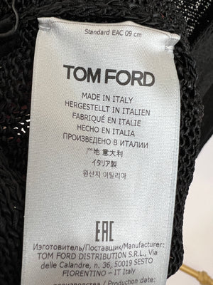 Tom Ford Black Knitted Long Sleeve Dress with Back Chain Detail FR 36 (UK 8)