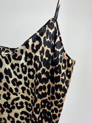 Ganni Leopard Silk Cami and Trousers Set FR 38 (UK 10)