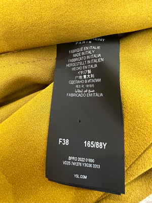 Saint Laurent Olive Green Silk Belted Jacket and Trouser Set with Hood Size FR 36/38 (UK 8/10)