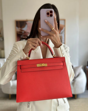 Hermès  Kelly 32cm Bag in Rose Jaipur Epsom Leather with Gold Hardware