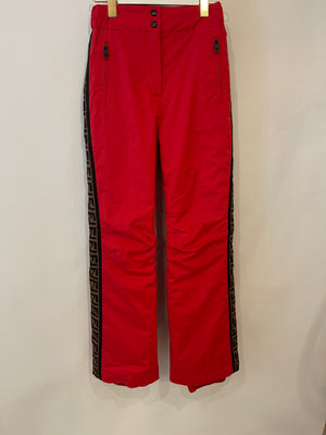 Fendi Red and Brown Reversible Jacket and Trousers Ski Set with Monogram Details Size IT 38 (UK 6)