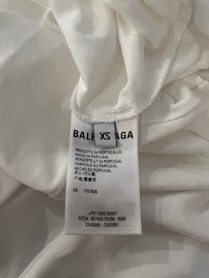 Balenciaga White I Love You Oversized T-Shirt with World Print Detail Size XS (UK 6)