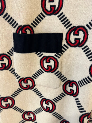 Gucci Beige, Black and Red Reversible GG Monogram Reversible Mini Dress Size S (UK 8)