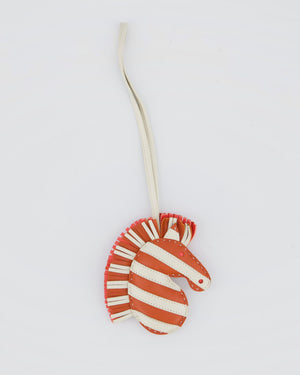 Hermès Geegee Savannah Bag Charm in Blanc, Terre Battue & Tosca Lambskin Leather