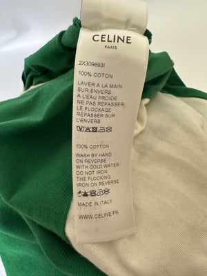 Celine SS20 Green and White "My Own Worst Enemy" T Shirt Size S (UK 8)