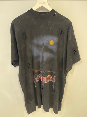 Balenciaga Grey Oversized Paris Moon T-Shirt Size L (UK 12) RRP £730