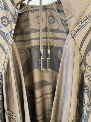 Hermès Brown Silk Printed Bride de Cour Midi Dress Size FR 38 (UK 10) RRP £3,180