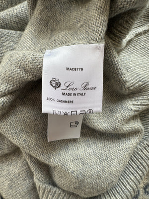 Loro Piana Light Blue Alpe Pile Crew Neck Cashmere Jumper Size M (UK 10)
