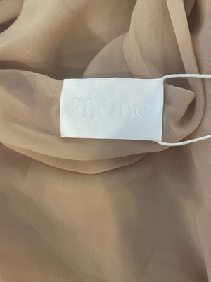 Pheme Paris Nude Chiffon Midi Dress with Cut Out Detail Size XS (UK 6)