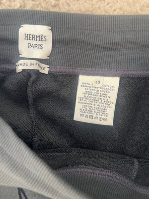 Hermès Grey Jacket and Shorts Set with Navy Lantern and Tassel Print with Silver Logo Buttons Size FR 34/40 (UK 6/12)