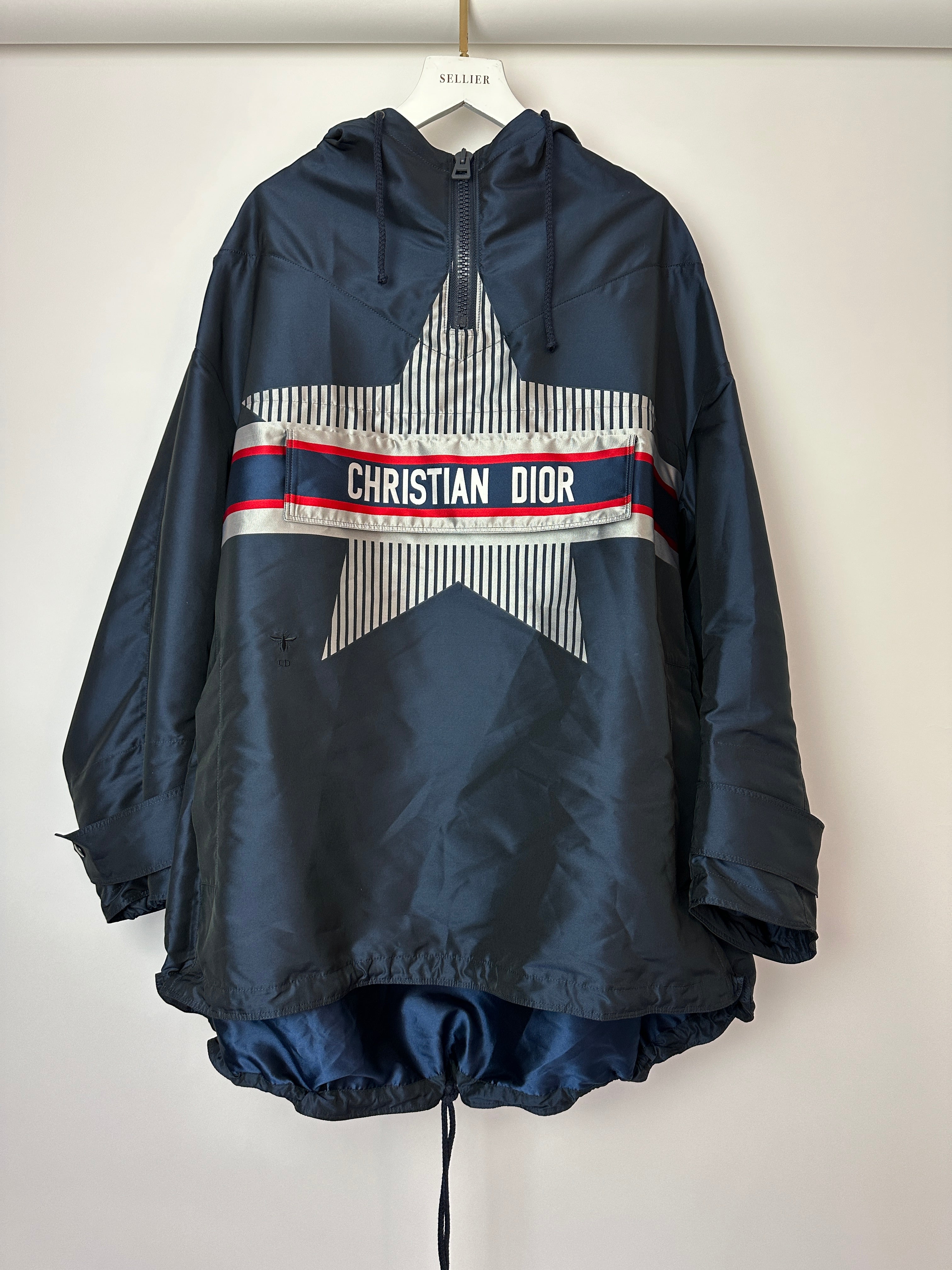 Christian Dior Hooded Dioralps Anorak in Navy with Dior Logo and