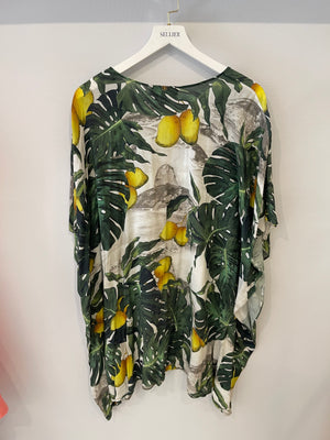 Adriana Degreas Green Printed Short-Sleeve Mini Beach Dress One Size