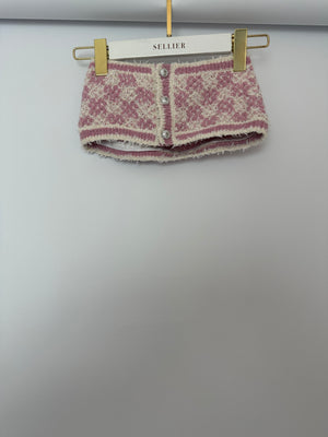 Chanel Pink & White Patterned Mini Bandeau Top Size FR 34 (UK 6)
