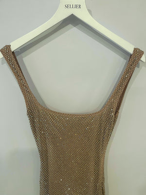 Babyboo Fashion Gold Petra Maxi Dress with Crystals Size XS (UK 6) RRP £198
