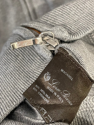 Loro Piana Light Grey Cashmere Gilet and Jogger Set with Orange Detail Size S (UK 8)
