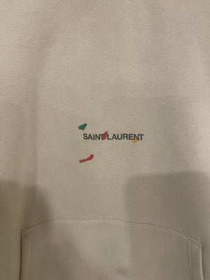 Saint Laurent Beige Rive Gauche Hoodie with Logo Detail Size FR 36 (UK 8) RRP £850