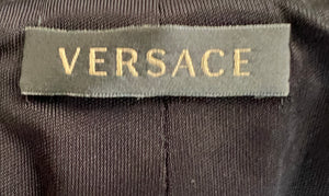 Versace Black Sleeveless Cropped Top with Gold Medallion Buckle Size IT 42 (UK 10)