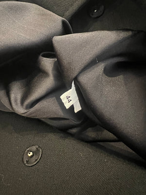 Dolce & Gabbana Black Double-Breasted Coat with Gold Buttons Size IT 44 (UK 12)