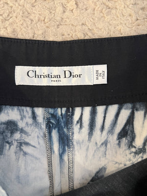 Christian Dior Navy and White Tie-Dye Shorts Size FR 36 (UK 8)