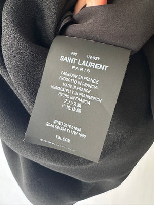 Saint Laurent Black Sleeveless Playsuit with Small Bronze Studs Size FR 40 (UK 12)