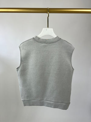 Prada Grey Comic Print Sweatshirt Vest IT 38 (UK 6)