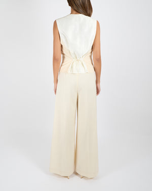 Max Mara Cream Wool Vest and Trouser Set Size IT 40 (UK 8) RRP £1,275