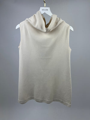 The Row Cream Square Neck Short Sleeve Top Size IT 38 (UK 6)