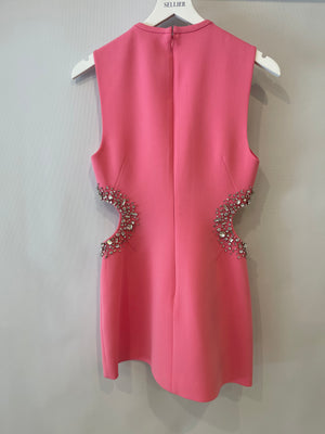 A.L.C Pink Cut-Out Mini Dress with Crystal Embellishments Size US 2 (UK 6) RRP £700