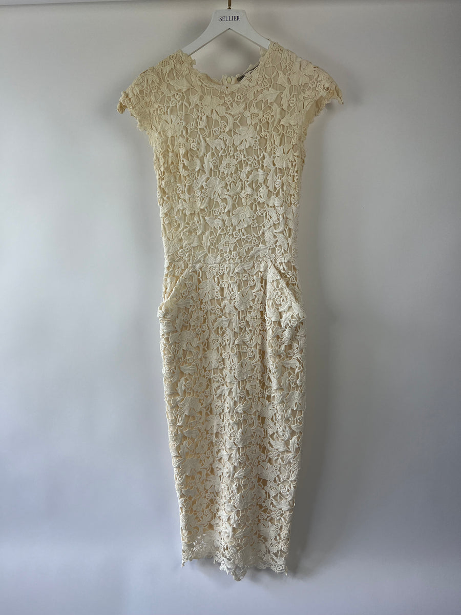 Ermanno Scervino Cream Sleeveless Lace Maxi Dress Size IT 42 (UK 10)