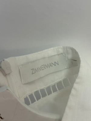 Zimmermann Laurel Lace Shirt Buttoned Dress in Ivory White Size 1 (UK 10)