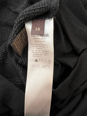 Roberto Cavalli Black Sleeveless Mini Dress with Navy Sequin Embellishments Size IT 38 (UK 6)