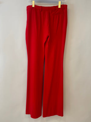 Alexander McQueen Red Blazer Jacket and Matching Trousers Set with Red Button Details Size IT 42/44 (UK 10/12)